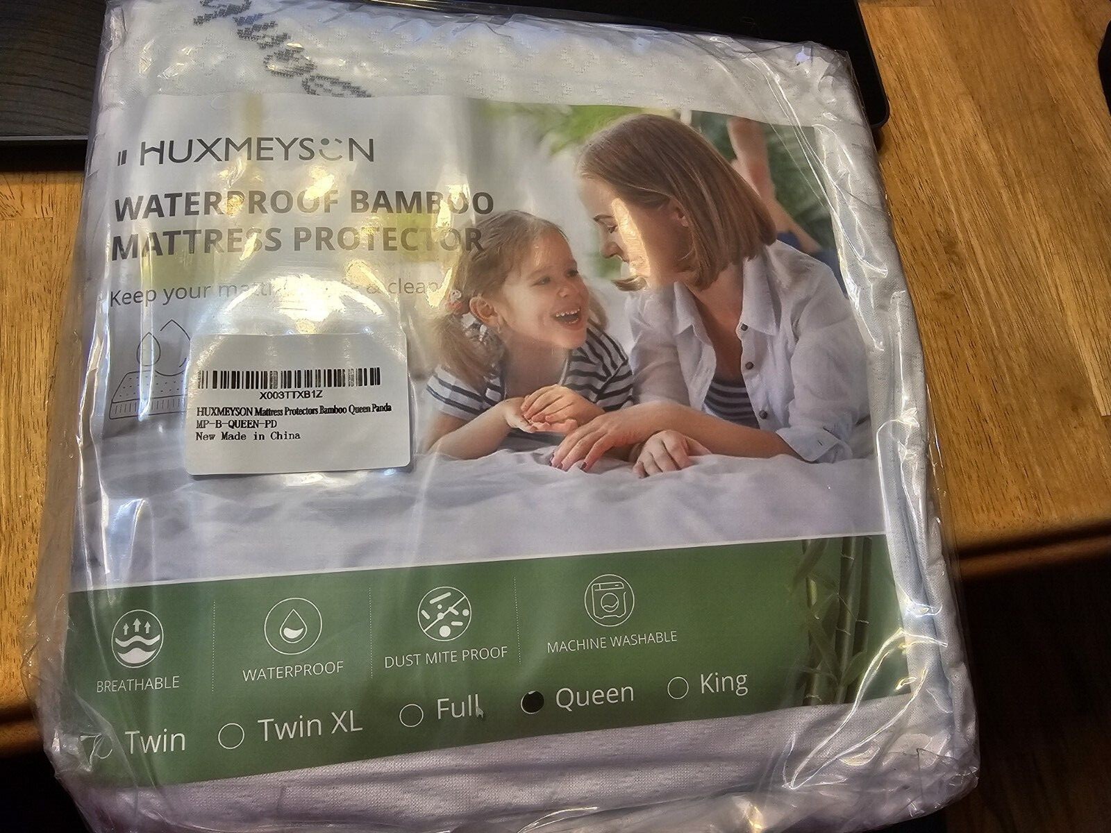 HUXMEYSON Queen Bamboo Mattress Protector Waterproof Hypoallergenic Soft Breathable-image