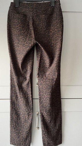 Pantalone Robell Bella taglia 8 marrone stampa animalier leopardata W28" L30" tasca elasticizzata - Foto 5 di 8