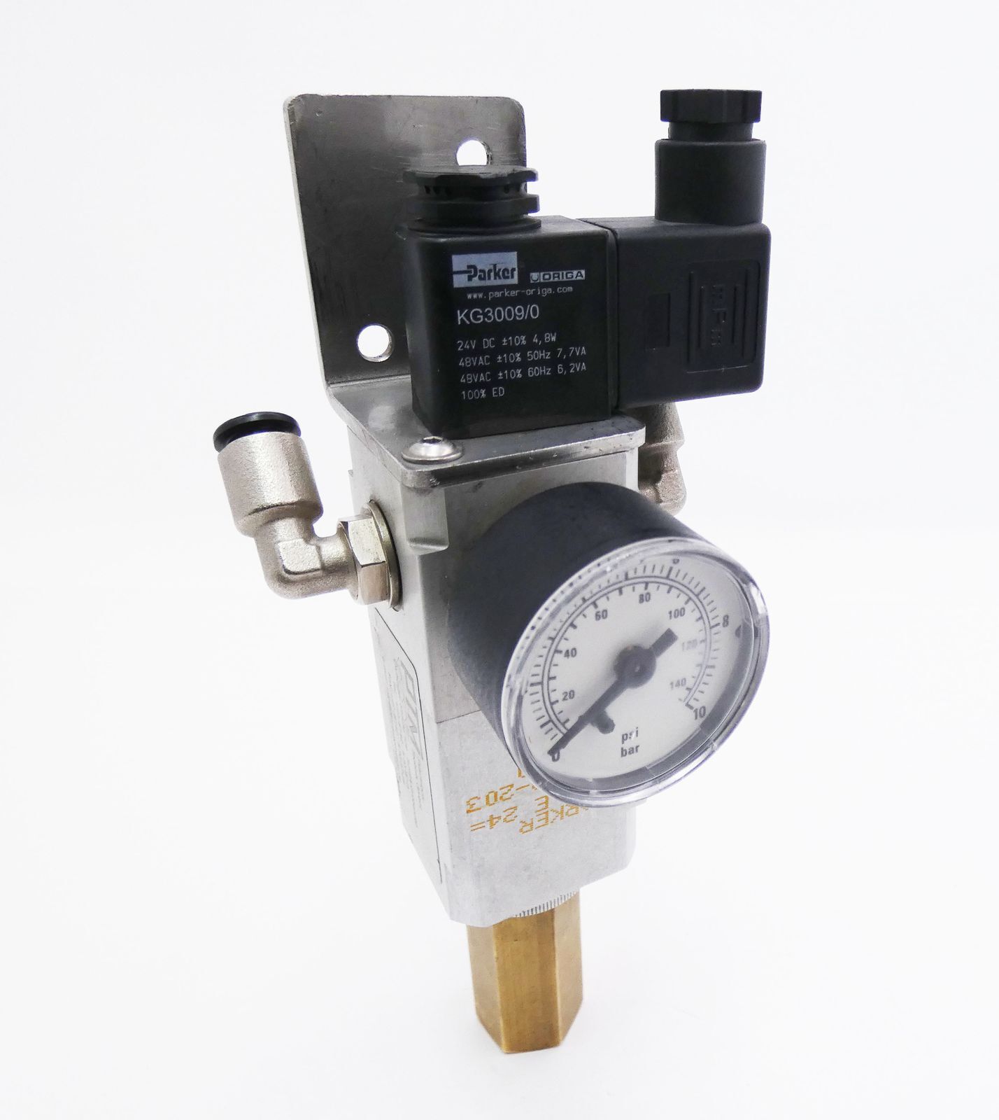Parker KG3009/0 KG 3009/0 + MR-08 PB21699-203 0-10 Bar Pressure Gauge -used-