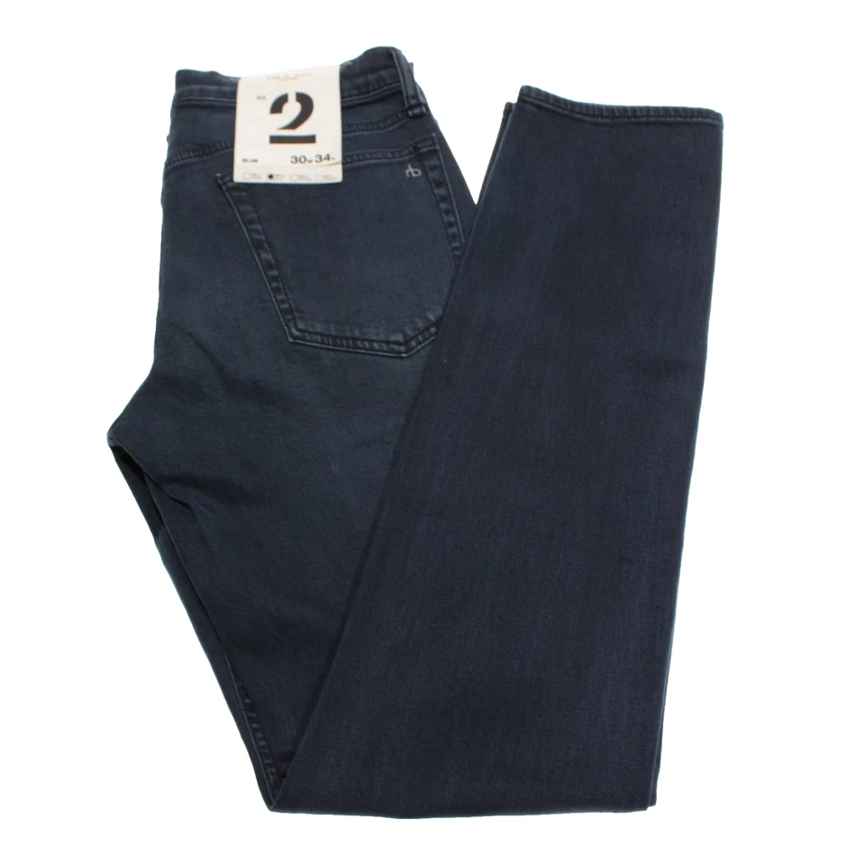 Rag & Bone NWT Fit 2 Stretch Mid Rise Slim Denim Jeans Size 30 US Bayview Blue - Image 2 of 4