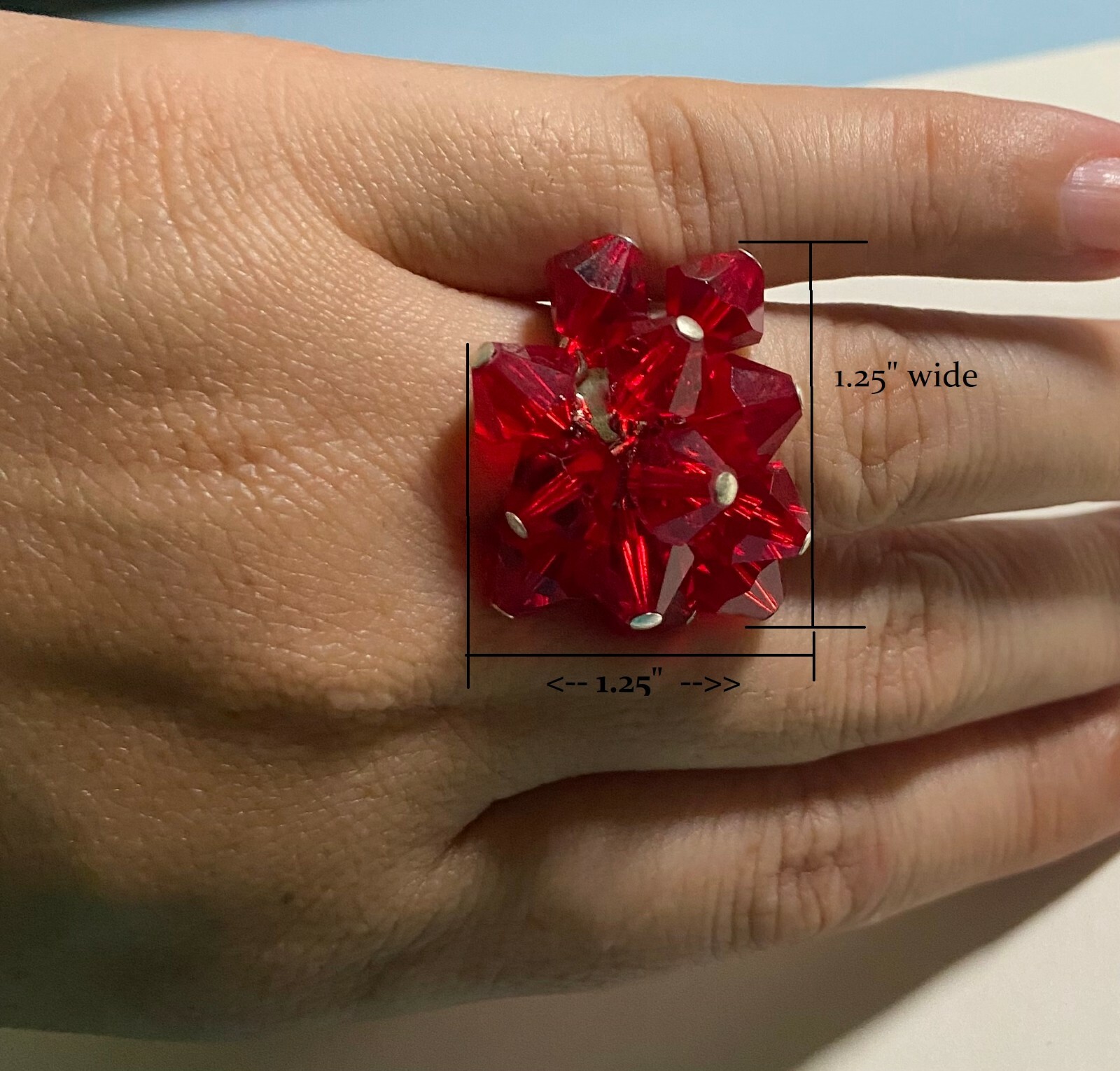 Sparkling Beaded Crystal Ring for Elegant Style-image