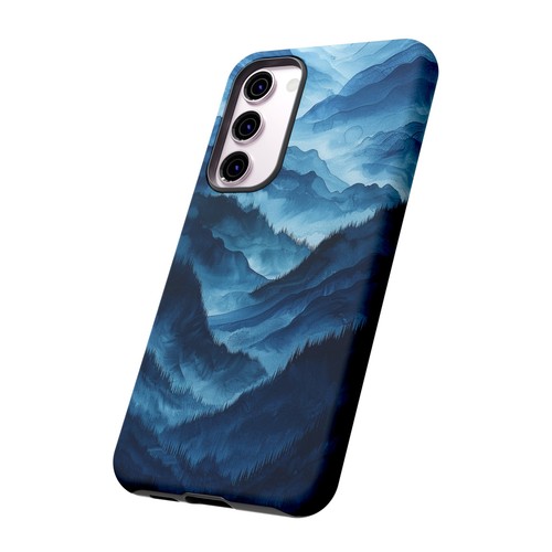 For iPhone / Galaxy / Pixel | Phone-Ink Case - Blue Forest Mountain Watercolor - 第 108/139 張圖片
