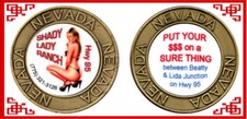 Shady Lady Ranch Hwy 95 Nevada Legal Brothel Cat House Whore House Brass Coin
