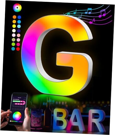 Table Lamp RGB Letter Lights -26 alphabet Smart APP with 128+ Scenes DIY Mode-image