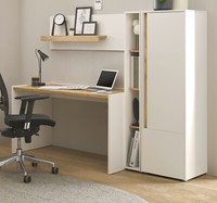 BüRomöBel Komplett Set Schreibtisch Aktenschrank Weiß Eiche Homeoffice Center