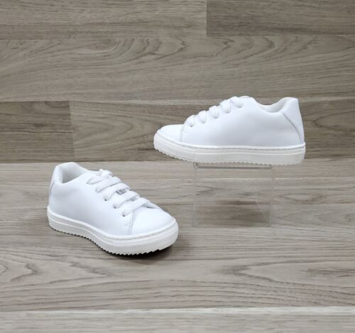 Versace Logo Baby Sneakers Shoes White Leather Low Top US Size 8 EU Size 25 - Picture 4 of 23