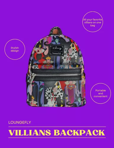Brand New Loungefly Disney Villains Backpack 