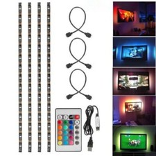 5V 5050 60SMD/M RGB LED Strip Light Bar TV Back Lighting Kit USB Remote Control