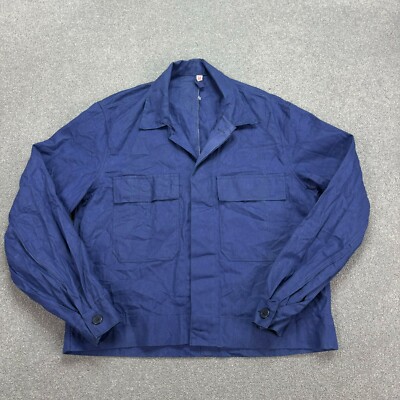 VINTAGE französische Jacke Erwachsene klein blau Hausarbeit Arbeitskleidung Utility Outdoor Herren