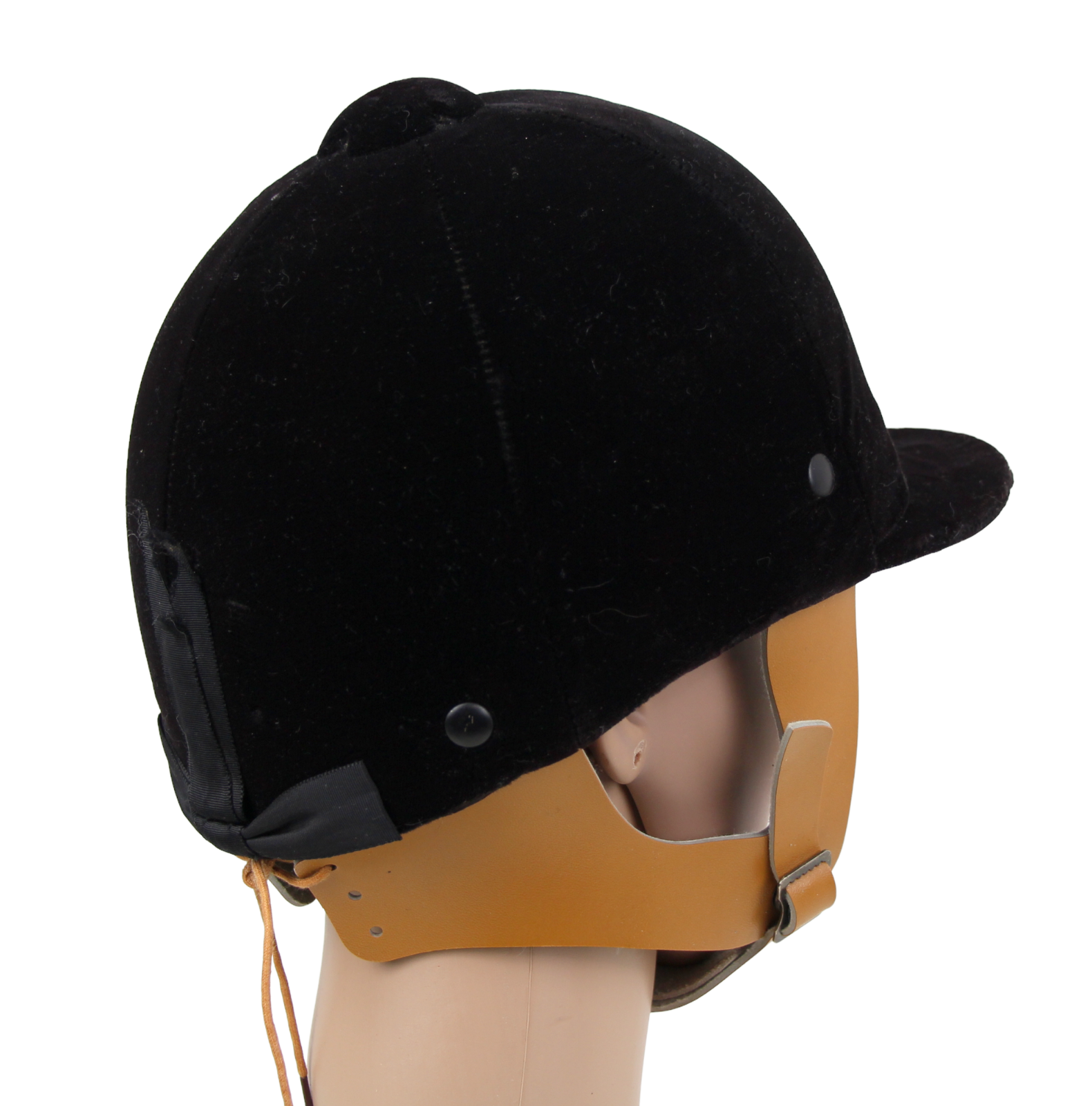 Vintage A.H.S.A. Casco da equitazione in velluto nero casco da fantino Pony Club taglia 6 7 8