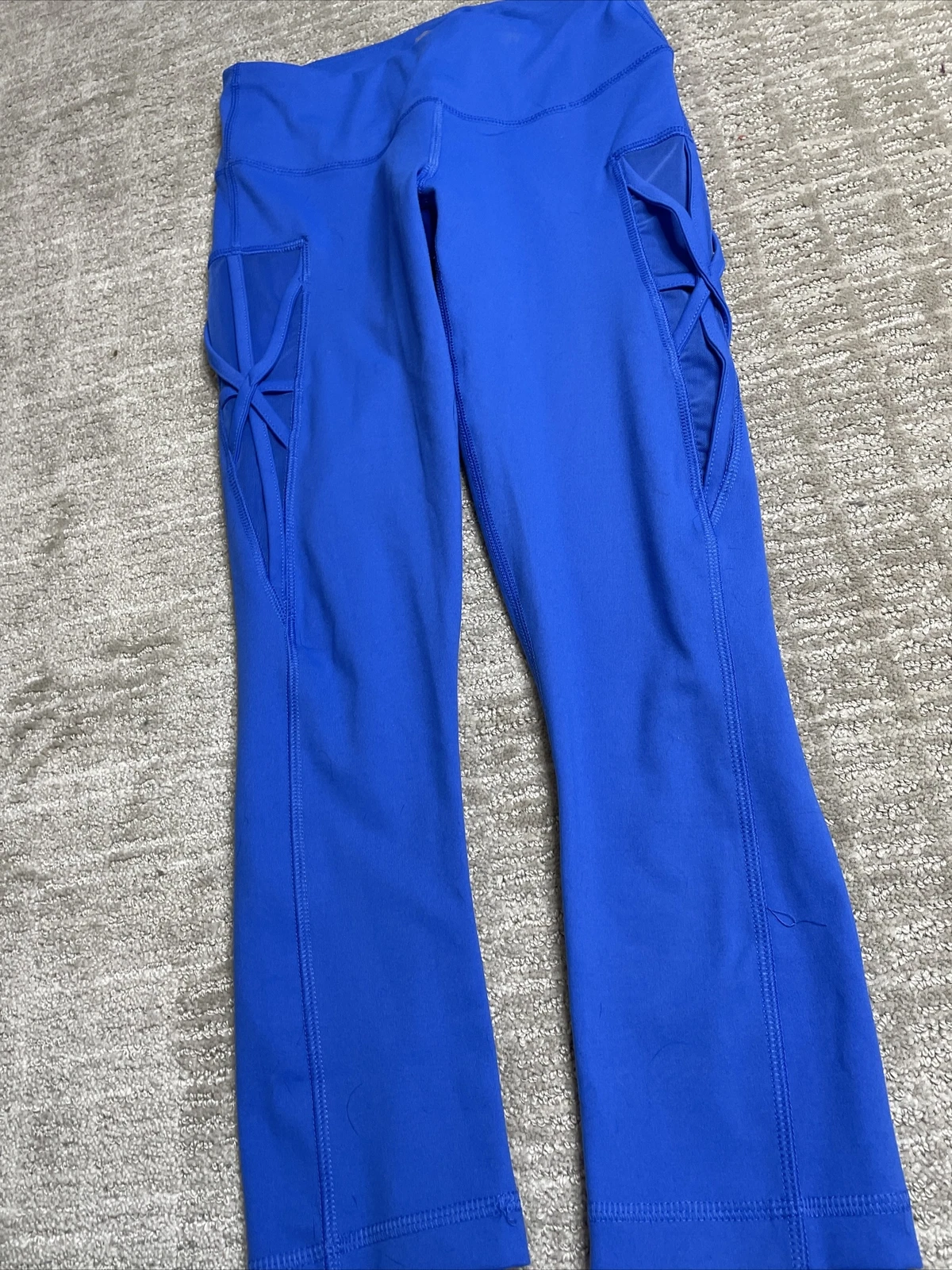 yogalicious athletic yoga mesh criss cross sides leggings
