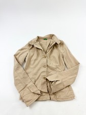 United Colors of Benetton Jacket Womens 38 Beige Stretch Long Sleeve Button Down