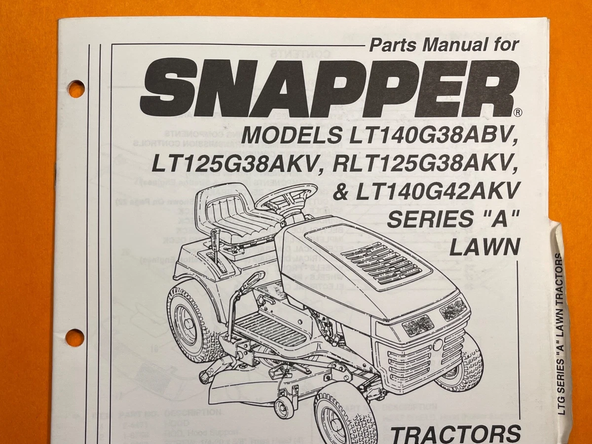 Snapper lawn tractor online parts
