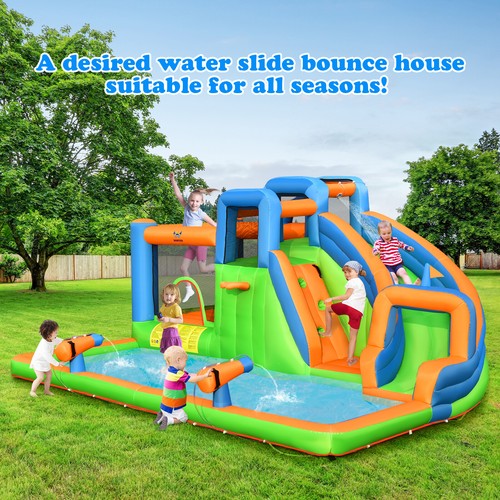 Inflatable Giant Bounce Castle Water Slide w/ Dual Climbing Walls & 735W Blower - Picture 3 of 8
