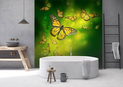 3D Yellow Butterfly G7854 Wallpaper Wall Murals Removable Self-adhesive Honey