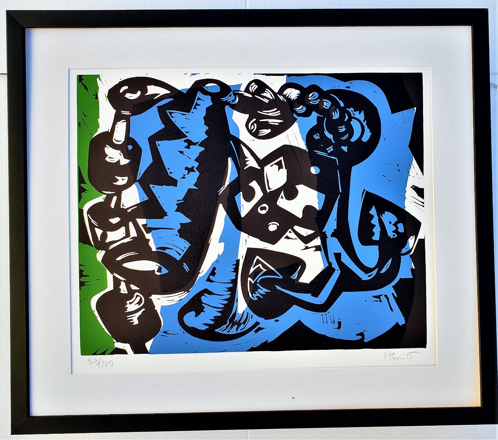 CHARLIE HEWITT Pencil Signed Original Mid-Century Color Woodcut Ltd. Edition