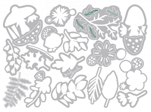 New, Retired Sizzix Thinlits Funky Foliage #663087 20pc Retail $22.99 Tim Holtz - Picture 3 of 12