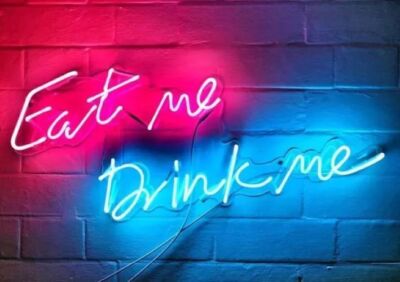 Eat Me Drink Me 24''x20'' Acrylic Neon Sign Lamp Light Decor Window Room
