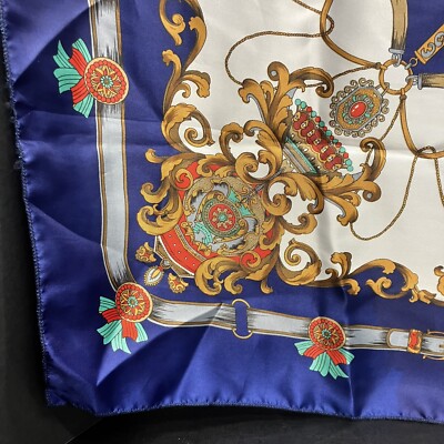 ★COURONNE★ With scarf chain strap_RCAAX23211KHL Ornate Scarf Jewel Tones Crown Chain Crest Square Polyester