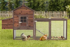 80" Outdoor Wooden Chicken Coop for Pet Rabbit Hutch Hen House Cages