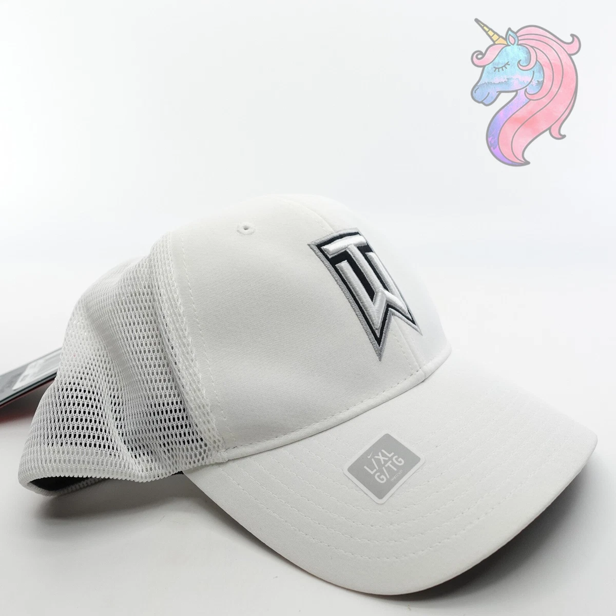 Nike TW Tiger Woods Mesh Hat Cap White Adult Unisex L XL 726287 100 New