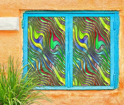 3D Textur 1293NAN Fenster Folie Druck Aufkleber haften Buntglas UV Block Fay