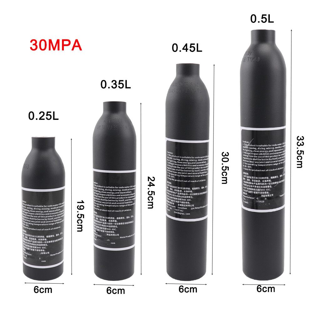 4500psi Paintball Cylinder Aluminum CO2 Air Tank M18x1.5 Pressure