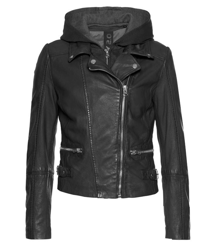 GIPSY Damen Hoodie Lederjacke Julja Echtleder Bikerjacke Gr S