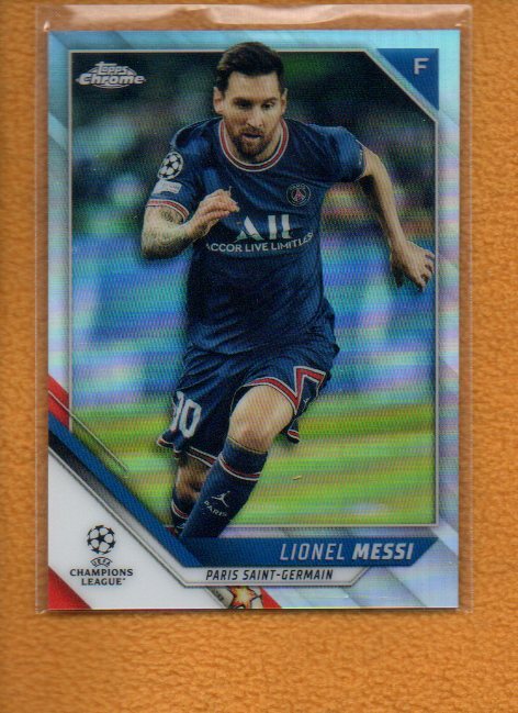 Lionel Messi 2021-22 Topps Chrome UEFA Champions League Refractor #100