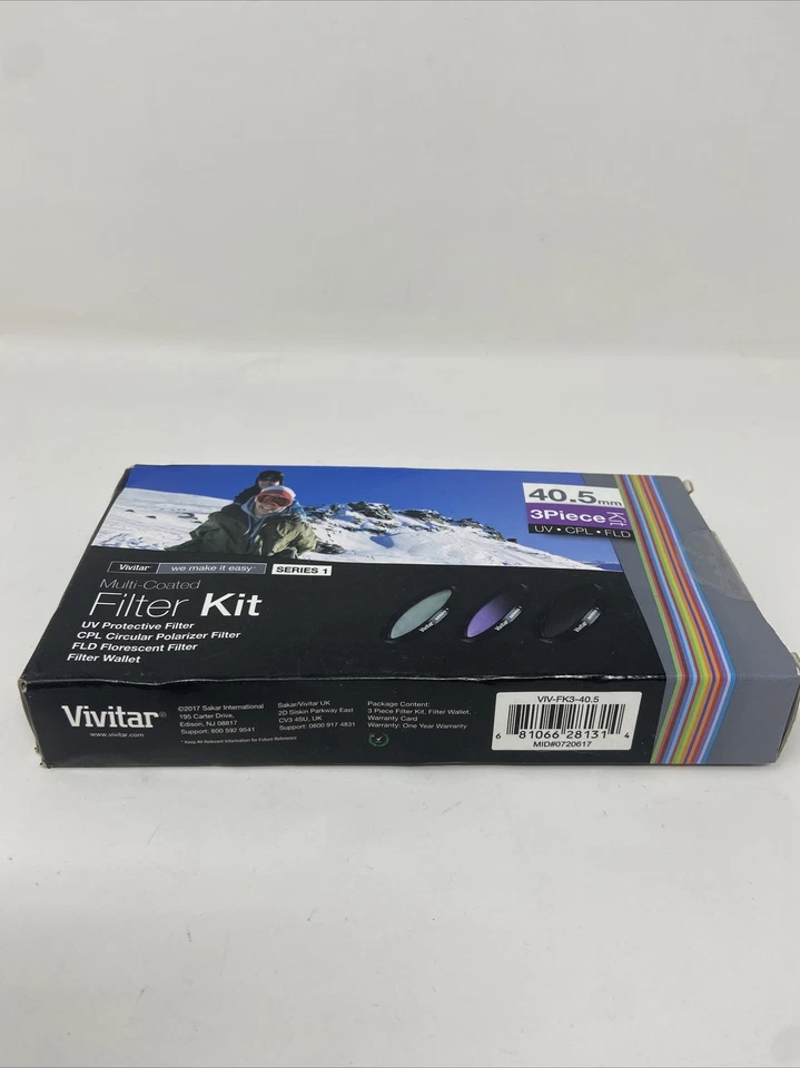 Vivitar 40.5mm 3-Piece Multi Coated Filter Kit UV+CPL+FLD New In Box. - Image 4 of 4