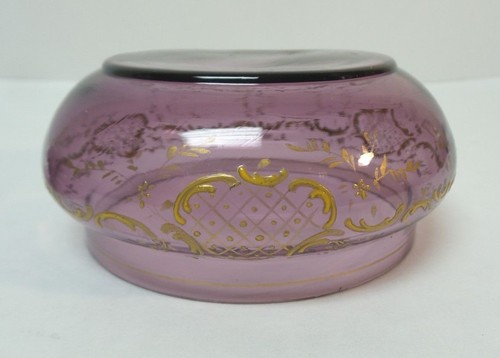 MOSER Art Glass Amethyst Box, Gilt Enamel Decoration, c. 1890 - Picture 11 of 11