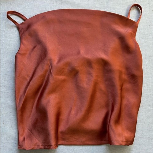 Nasty Gal Rust Satin Camisole Top Size 4