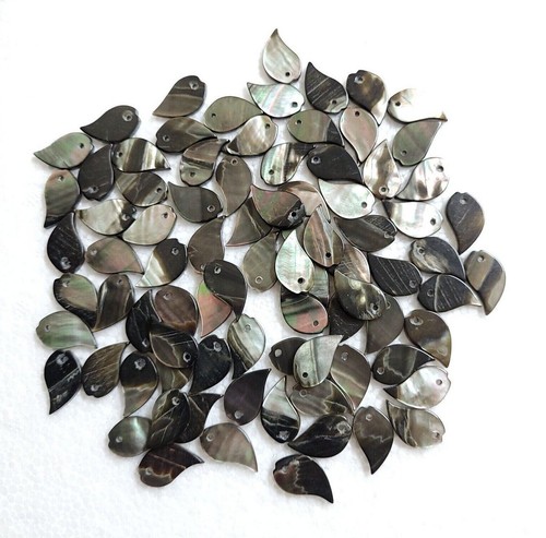 Etched Leaf Shell Button 16mm 20mm MOP Pearl 1 2 Hole Novelty Agoya Sewing Craft - Picture 5 of 28