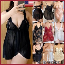 Women Lace Sexy-Lingerie Nightwear Babydoll Sleepwear Bodysuit Dress Plus Size