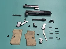 USED FACTORY FIE TITAN 25 PARTS SILVER SLIDE BARREL TRIGGER HAMMER WHITE GRIPS