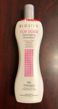 BIOSILK FOR DOGS Silk Therapy DETANGLING SHAMPOO Moisture Restorer 12oz USA