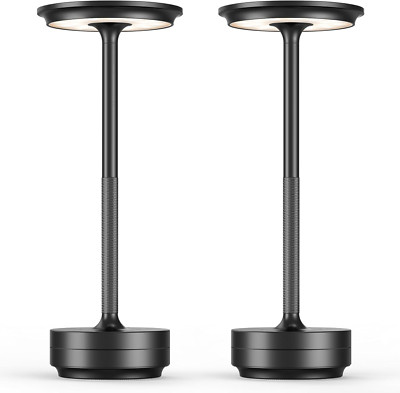 2 Pack Rechargeable LED Cordless Table Lamps for Home & Outdoor Use