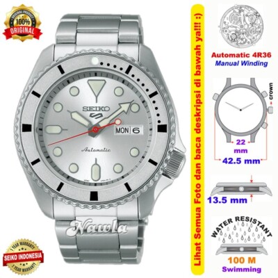 Brand New Seiko 5 Sports SRPK03K1 Full Silver Automatic Watch