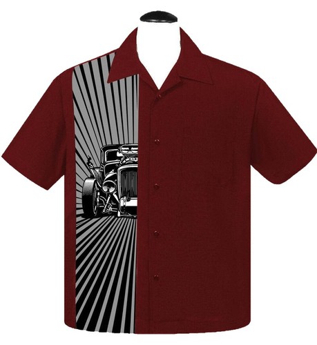 Steady Last Call Shirt Mens 2X XXL Tiki Bowling Rockabilly Button