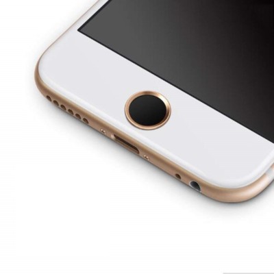Apple iPhone 6 6S Plus 5S SE Alu Metall Home Button Aufkleber Ident Schwarz Gold