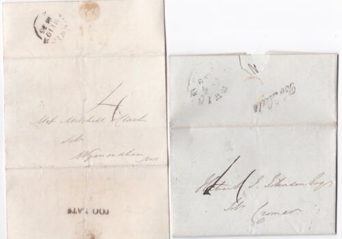 1835/9 2 DIFF TOO LATE POSTMARK LETTERS NORWICH TO CROMER & WYMONDHAM NORFOLK - 第 1/2 張圖片
