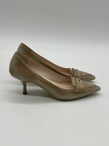 Scarpe eleganti PRADA beige vera pelle da donna taglia 35 US 5 décolleté tacco punta. - Foto 7 di 13