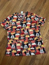 Disney Scrub Top Women's Size: Medium V Neck Short Sleeve Mickey  Minnie Mouse