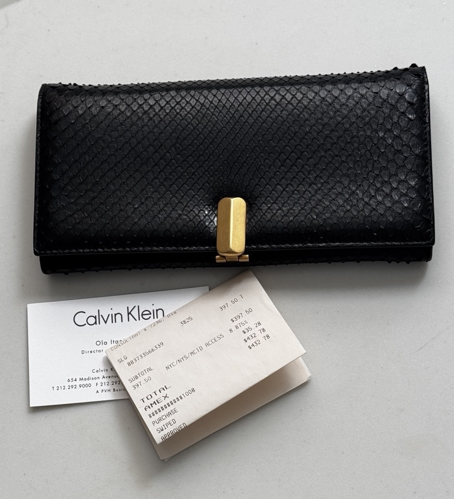 RARE Calvin Klein Collection Genuine Python Wallet - image 1