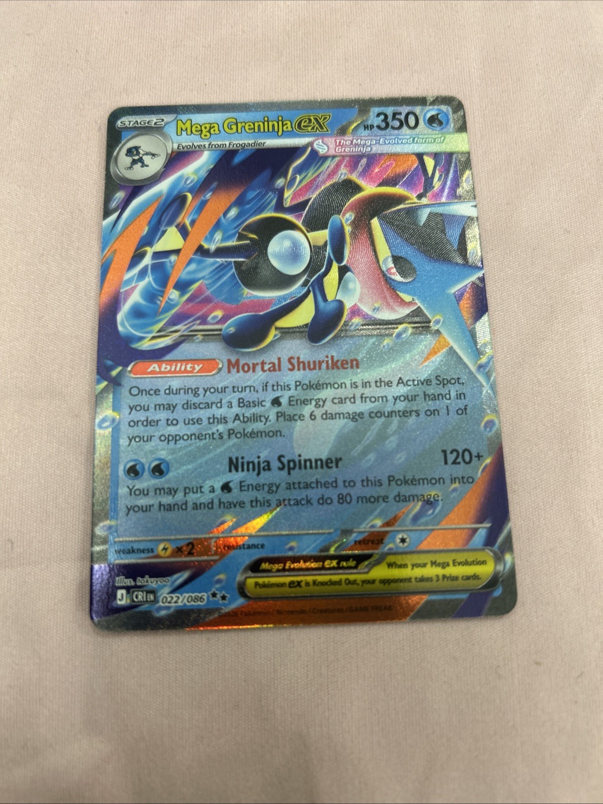 Mega Greninja ex 22/86 Double Rare Pokemon Chaos Rising NM