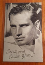 EXHIBIT SUPPLY CHARLTON HESTON ARCADE CARD - VERY RARE  EX/MT 