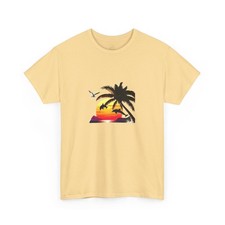 Tropical Sunset Palm Tee | Beach Sunset Palm Tree T-Shirt
