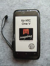 Handytasche HTC One V - Schwarz mit Band + Sichtfenster - NEUWARE
