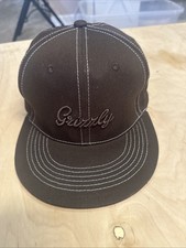 Grizzly Griptape Skate Hat Cap Black Corduroy Script Skateboarding Adjustable
