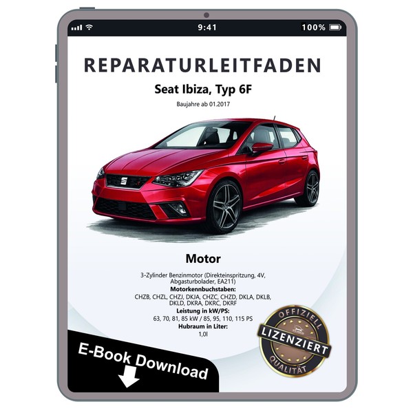 Seat Ibiza 6F Ab 2017 3-Zyl. 1,0L Benzinmotor 85-115 Ps Reparaturleitfaden Ebook-image